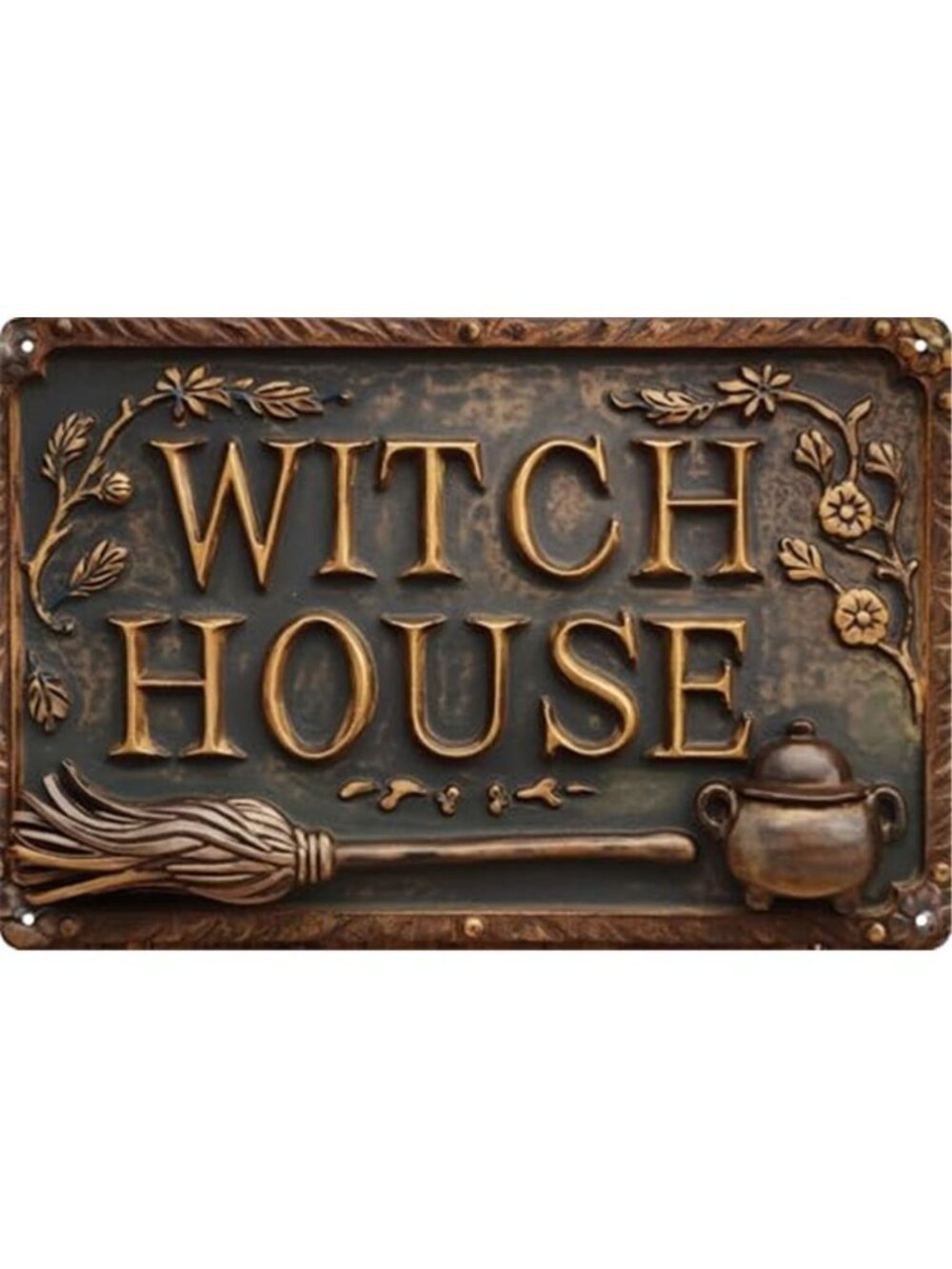 Witch House Vintage Metal Sign Decor Plaque 8x12 in Funny Retro Poster for
